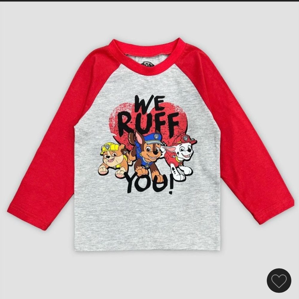 Kids Red and Gray Paw Patrol Long Sleeve Shirt